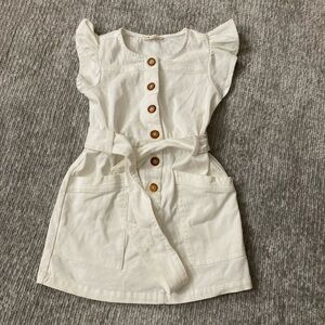 Classic Belted Cotton Dress Girls Size 4 Cottagecore Coastal Spring Copper‎ Key